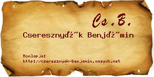 Cseresznyák Benjámin névjegykártya